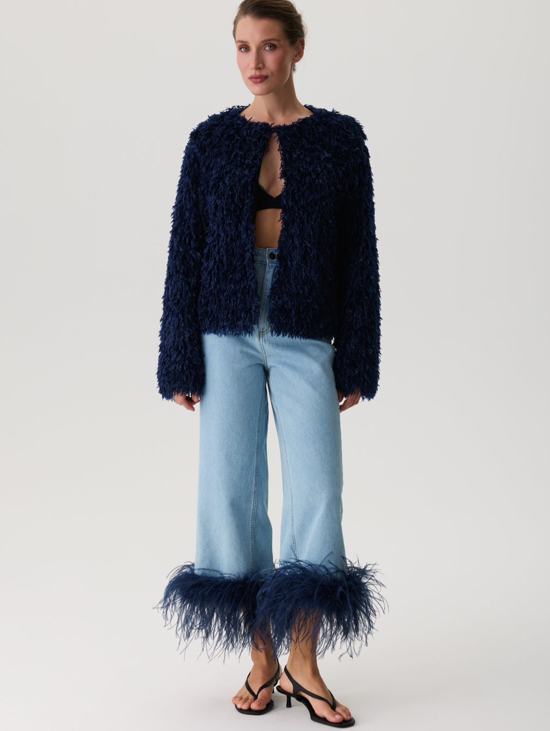 Жакет FAUX FUR синій