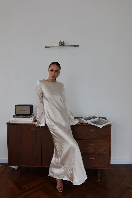 Сукня Reveal silk молочна