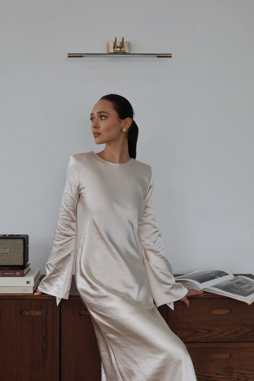 Сукня Reveal silk молочна