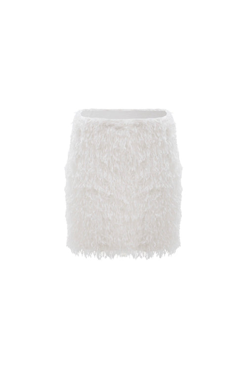 Спідниця FAUX FUR молочна