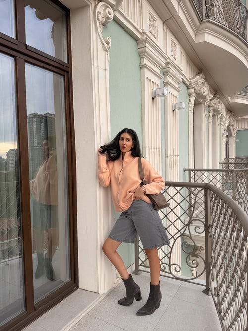 Кофта Zip кашемірова персикова