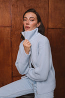 Кофта Zip кашемірова блакитна