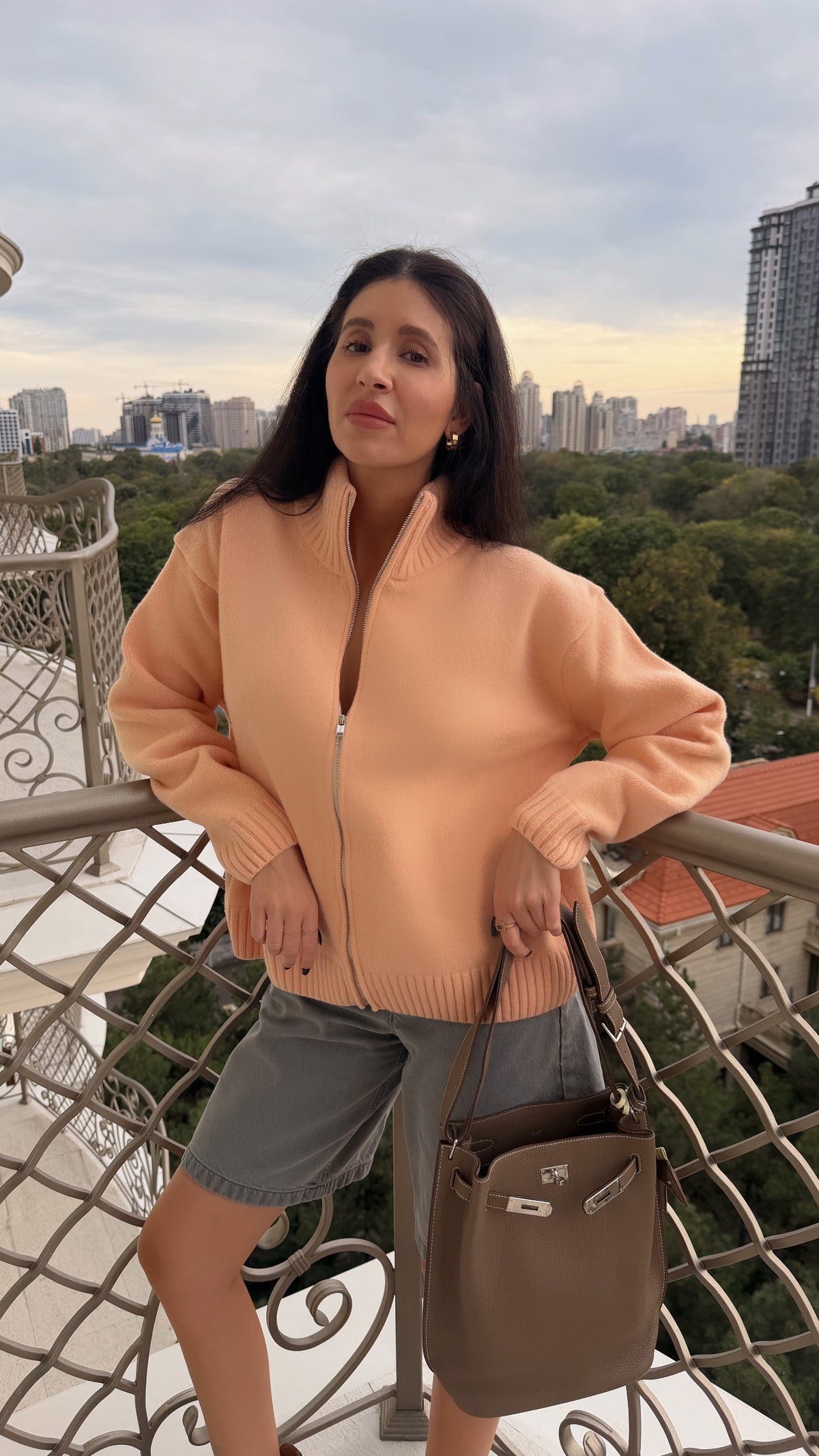 Кофта Zip кашемірова персикова