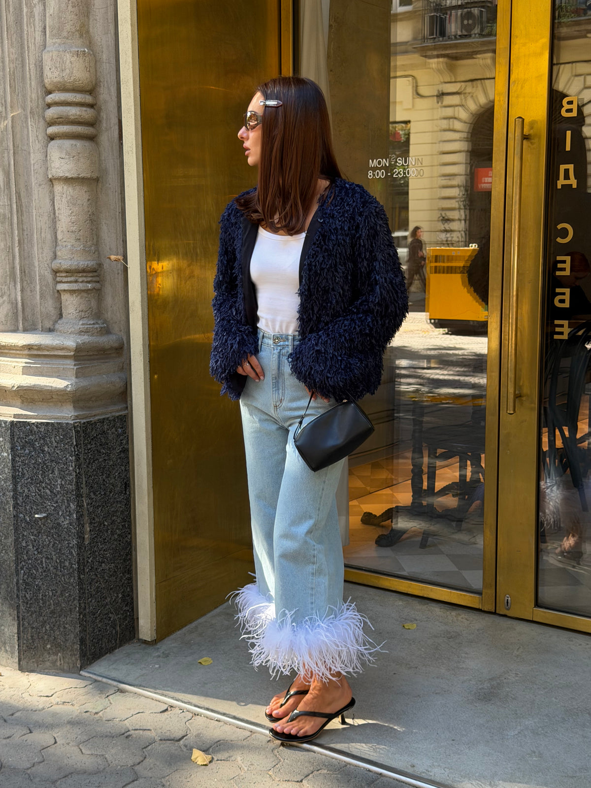 Жакет FAUX FUR синій