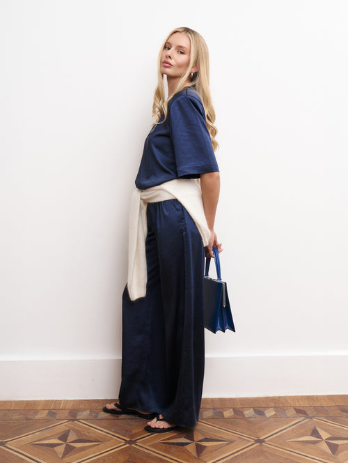 Штани LUMIÈRE SILK сині